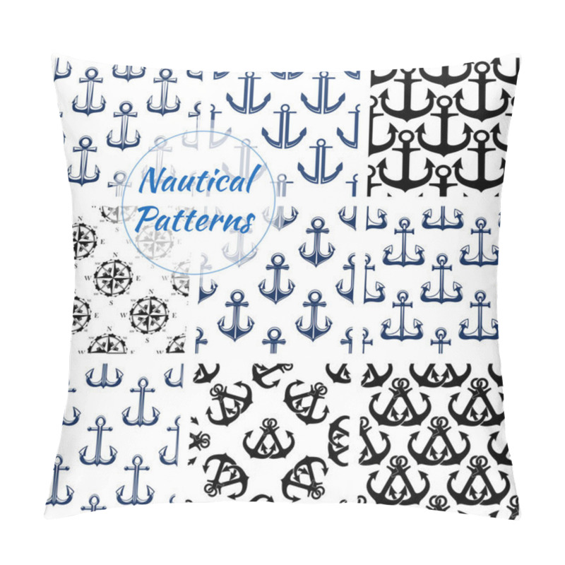 Personality  Nautical Navy Seamless Patterns Set Pillow Covers