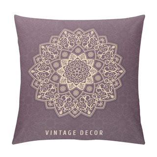 Personality  Ethnic Vector Pattern Mandala Design For Invitations, Cards, Labels. Round Logo And Label Template. Luxury Floral Woven Pillow Covers