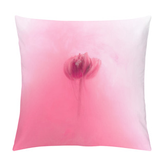 Personality  Close Up View Of Pink Flower And Ink Splash Pillow Covers