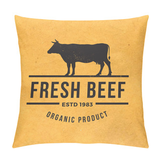 Personality  Premium Beef Label On Old Paper Pillow Covers
