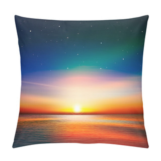 Personality  Abstract Background With Clouds And Sea Sunrise Pillow Covers