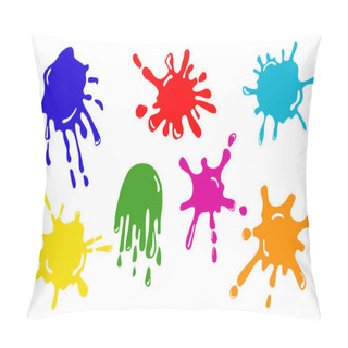 Personality  Bright Abstract Spots Blots Vector Illustrations Set. Isolated Cartoon Design Elements On A White Background. Pillow Covers