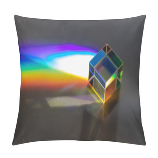 Personality  Colored Square Crystal On A Gray Surface Pillow Covers