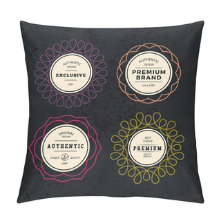 Personality  Set Of Elegant Labels With Frames Pillow Covers