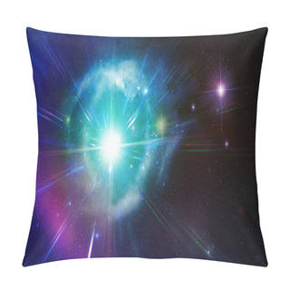 Personality  Big Starburst And Nebula Lights In Deep Space. Cosmos And Starry Space Background Image Pillow Covers