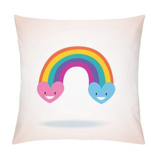 Personality  Rainbow Hearts Pillow Covers