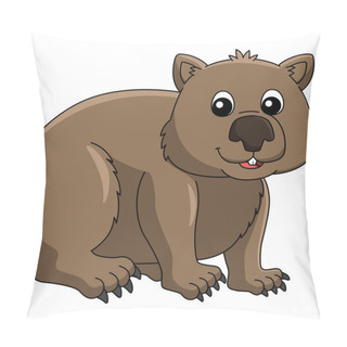 Personality  Wombat Animal Cartoon Colored Clipart Illustration Pillow Covers