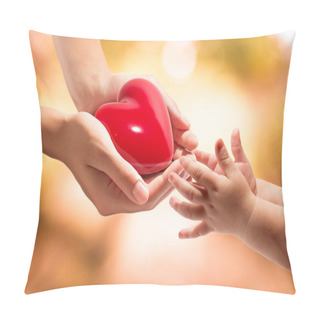 Personality  Life In Your Hands - Heart Whit Orange Background Pillow Covers