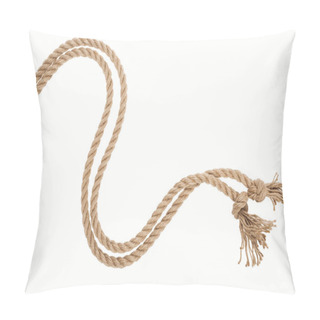 Personality  Waved Brown And Jute Rope Isolated On White  Pillow Covers