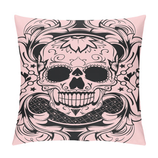 Personality  Floral Skull Pillow Covers
