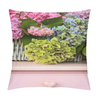 Personality  Hydrangea Bouquet On The Table ,selective Focus Pillow Covers