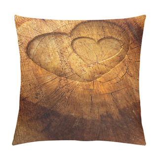 Personality  Love Text On Wooden Background Pillow Covers