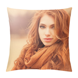 Personality  Sunny Portrait Of A Beautiful Young Woman Pillow Covers
