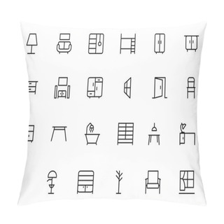 Personality  Furniture Vector Line Icons 2 Pillow Covers