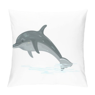 Personality  Dolphin Is Aquatic Mammal Within The Infraorder Cetacea. Highly Social, Intelligent Marine Animal. Pillow Covers