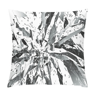 Personality  Pieces Of Demolished Or Shattered Glass Isolated Pillow Covers