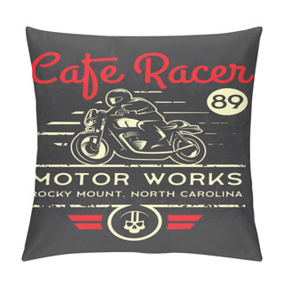 Personality  Classic Cafe Racer Motorcycle For Printing With Grunge Texture. T-shirt Printing Design. Retro Motorcycle Poster. Pillow Covers