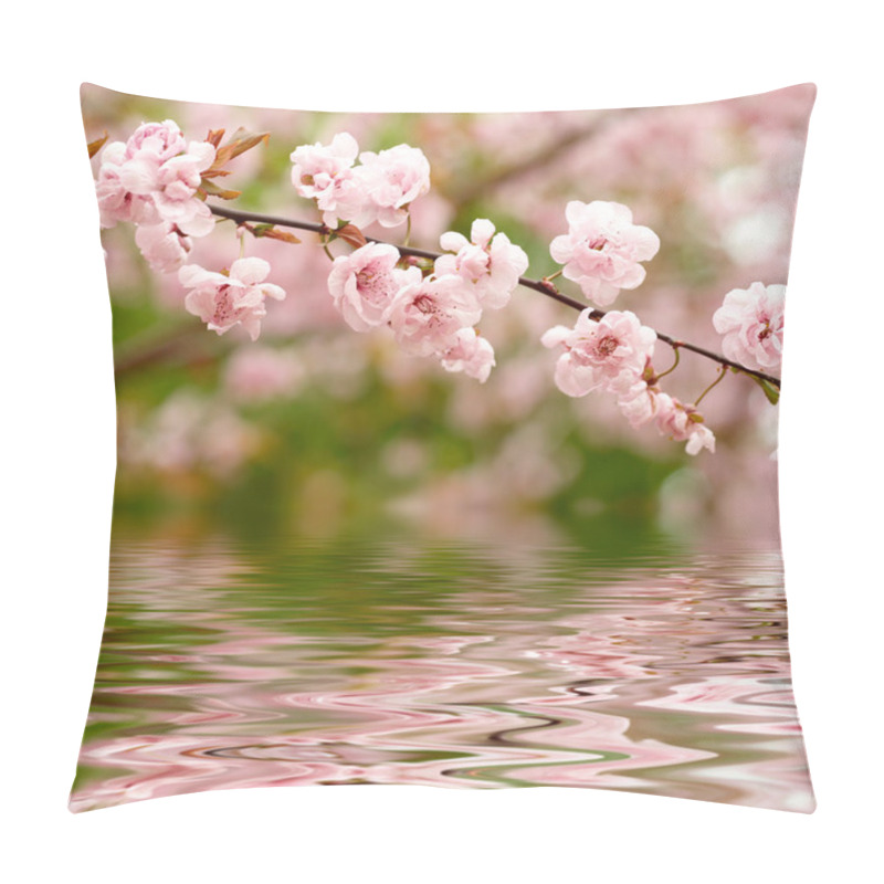 Personality  Spring flowers reflected in the water pillow covers