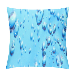 Personality  Close Up Macro Aloe Vera Gel Cosmetic Texture Blue Background With Bubbles. Lemongrass Gel Skincare Product. Antibacterial Liquid With Aloe Vera, Moisturizing. Safe And Environmental Friendly. Pillow Covers