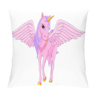 Personality  Beautiful Pink Unicorn Pegasus Pillow Covers