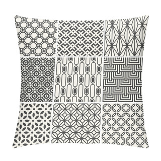 Personality  Set Of Endless Monochrome Simple Patterns Pillow Covers