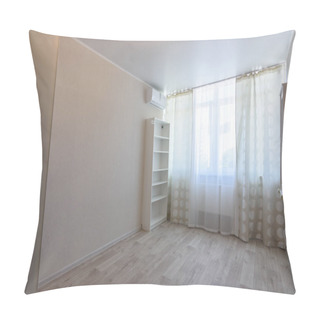 Personality  Fragment Of The Interior Of The Room, Wardrobe, Window, In The Middle An Empty Place For A Bed Pillow Covers