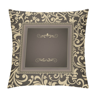 Personality  Vintage Greeting Card, Invitation With Floral Ornaments, Beautif Pillow Covers