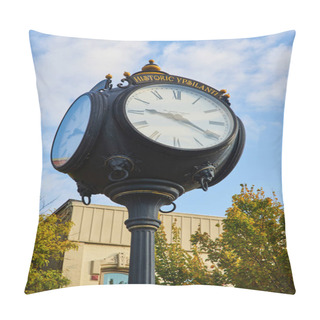 Personality  Elegant Historic Ypsilanti Street Clock Against A Clear Sky, Embodying Small-town Charm In Autumn, Michigan Pillow Covers