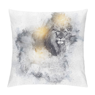 Personality  Lion Art Illustration Drawing Grunge Vintage Pillow Covers