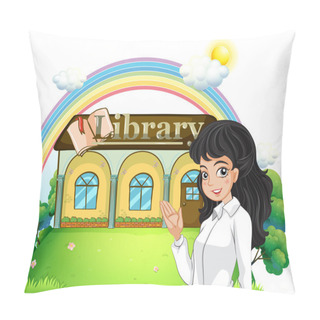 Personality  A Lady Introducing The Library Pillow Covers