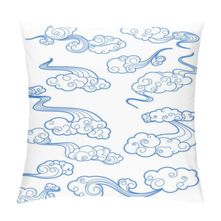 Personality  Sky Clouds In Retro Style Pillow Covers