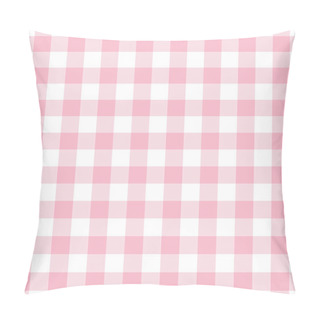 Personality  Cute Trendy And Fashionable Pink Simple Gingham Checkered Pattern Background Template Design Element Pillow Covers