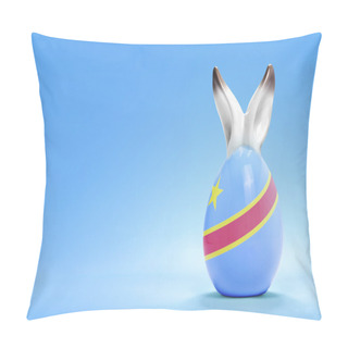 Personality  Colorful Cute Easter Egg And The Flag Of Democratic Republic Of Pillow Covers