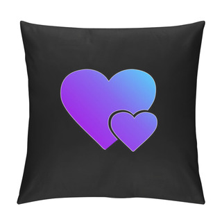 Personality  Big Heart And Little Heart Blue Gradient Vector Icon Pillow Covers