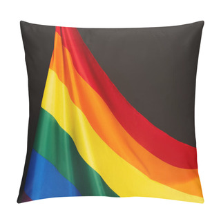 Personality  Rainbow Colors On Lgbt Flag Isolated On Black Pillow Covers