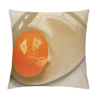 Personality  Painting Of A Raw Egg Pillow Covers
