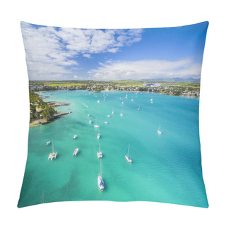 Personality  Mauritius Beach Aerial View Of Merville Beach In Grand Baie, Pereybere North Pillow Covers