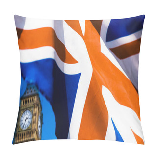 Personality  Brexit Concept - Double Exposure Of Flag And Westminster Palace With Big Ben Pillow Covers