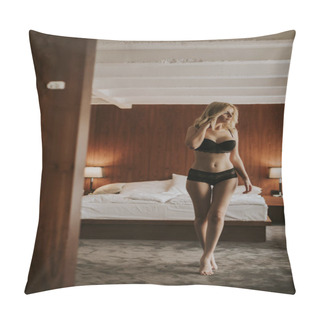 Personality  Sexy Young Woman In Lingerie Posing In The Room Pillow Covers
