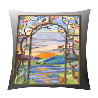 Personality  Stained Glass Window Pillow Covers