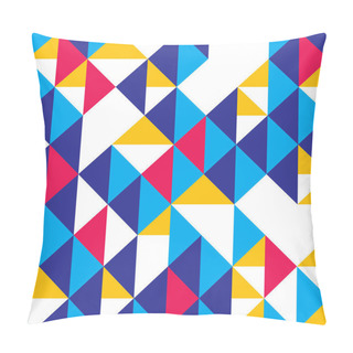 Personality  Triangles And Rhombs Geometric Abstract Trendy Seamless Pattern, Vector Funky Background. Usable For Fabric, Wallpaper, Wrapping, Web And Print. Pillow Covers