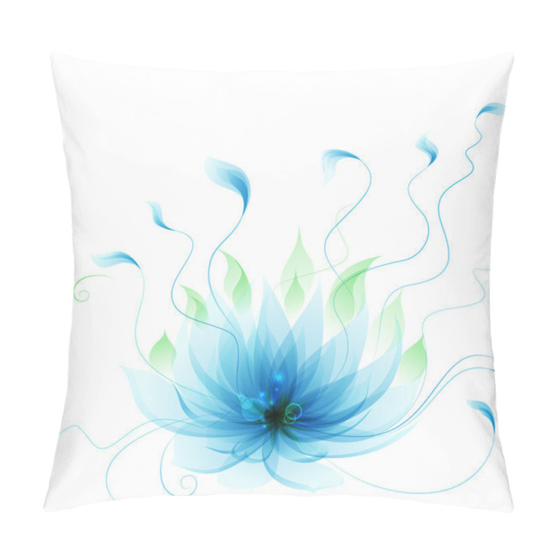 Personality  Abstract vector blue lotus flower pillow covers