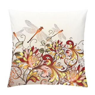 Personality  Floral Hand Drawn Background With Ornament In Retro Style Pillow Covers