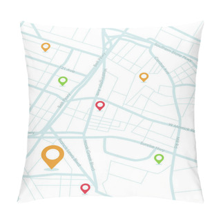 Personality  Dashboard Theme Creative Infographic Of City Map Navigation. Vector Illustration. Pillow Covers