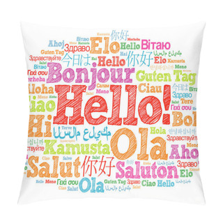 Personality  Hello Word Cloud In Different Languages Pillow Covers