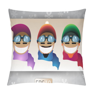 Personality  Winter Themed Big Grim Faces Pillow Covers