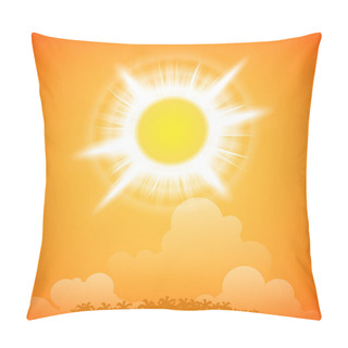 Personality  Island At Sunset Background. Vector Illustration Pillow Covers