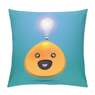 Personality  Vector Cute Face Getting Great Idea. Pillow Covers