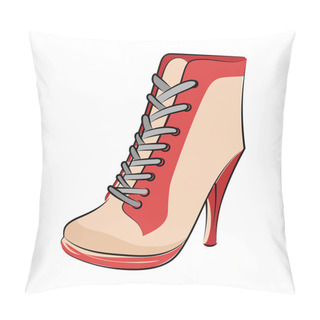 Personality  Sneaker Wedges Sketchy Colored Vector Icon Pillow Covers