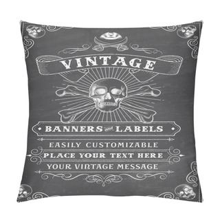 Personality  Chalkboard Death Pirate Invite Pillow Covers